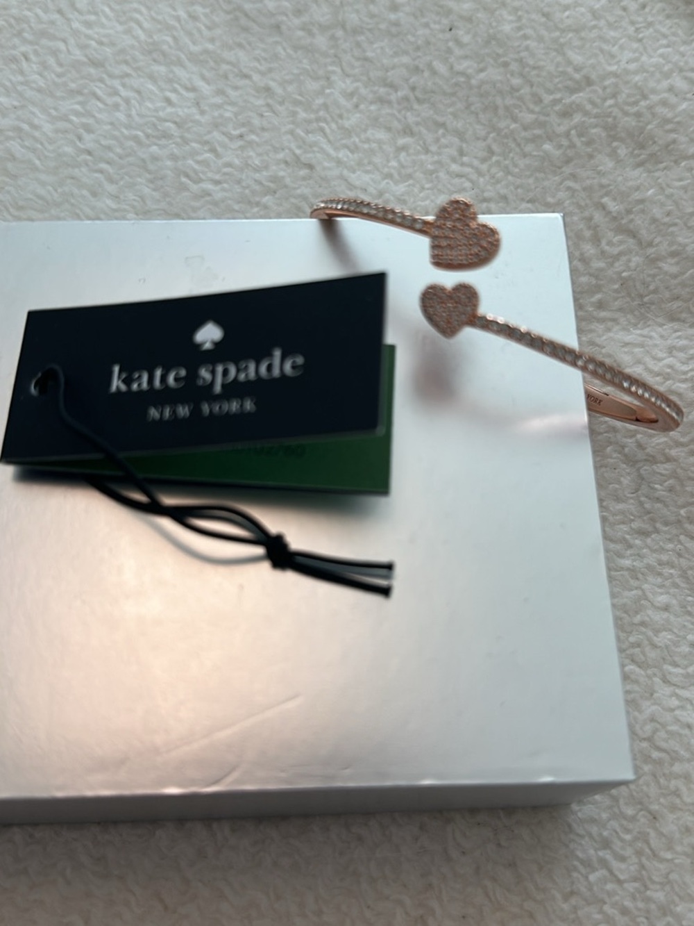 kate spade Rose Gold Heart Open Bangle Bracelet